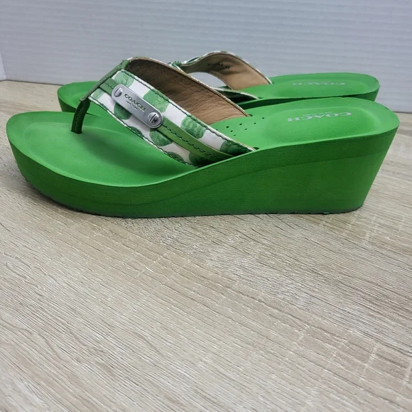 Coach Brand. Jade Print Dot Wedges. Womens Size 8.5 - Picture 7 of 14